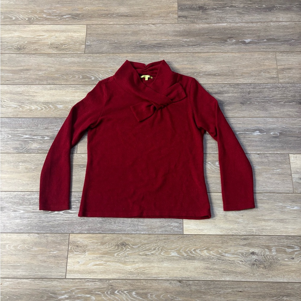 Trisha Tyler Sweater Sz S Red Pullover Super Soft Quiet Luxury Holiday Christmas